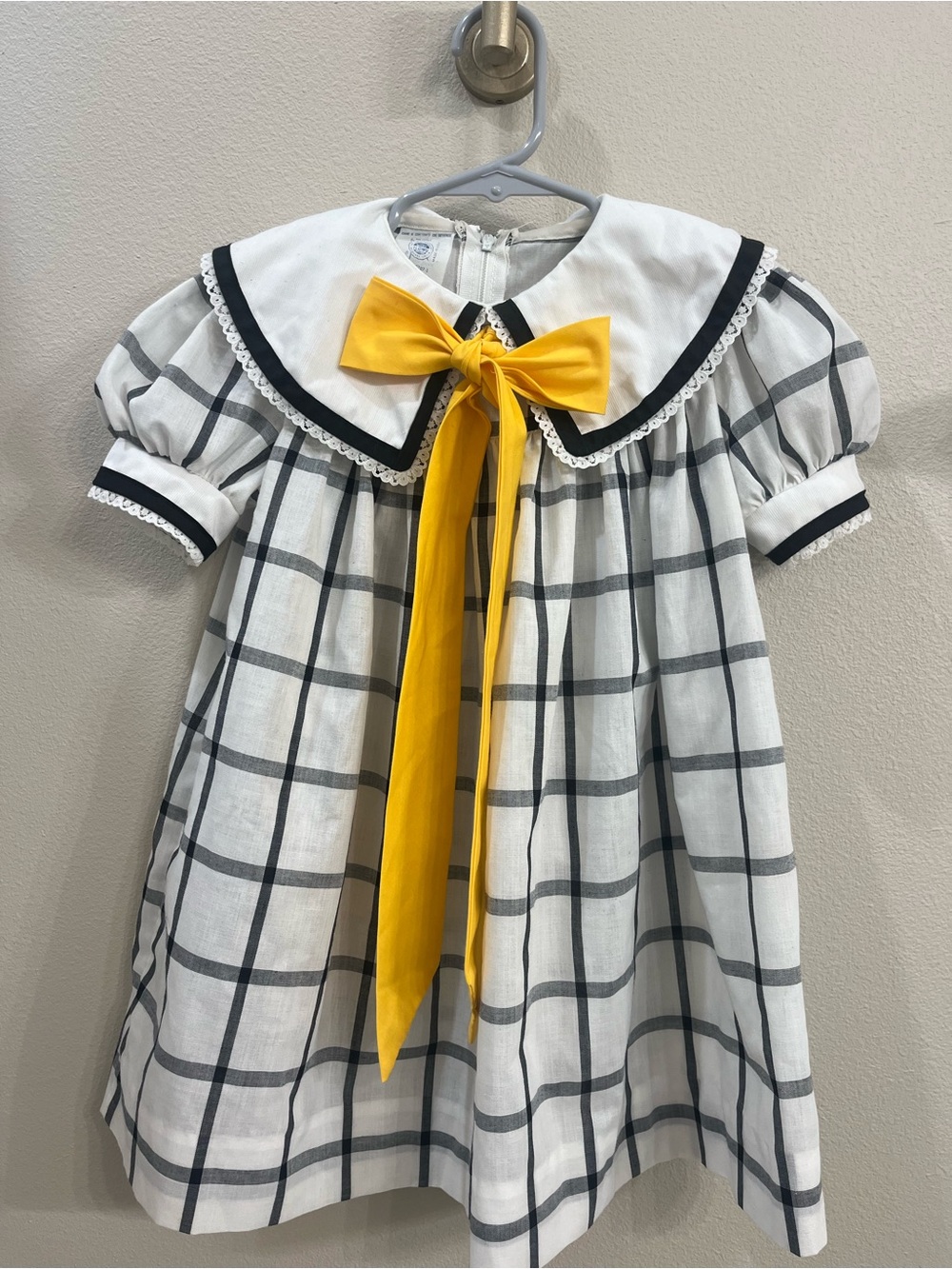 Vtg Youngland Sailor Dress Girls 4 Peter Pan Collar Cottagecore 90s USA Made